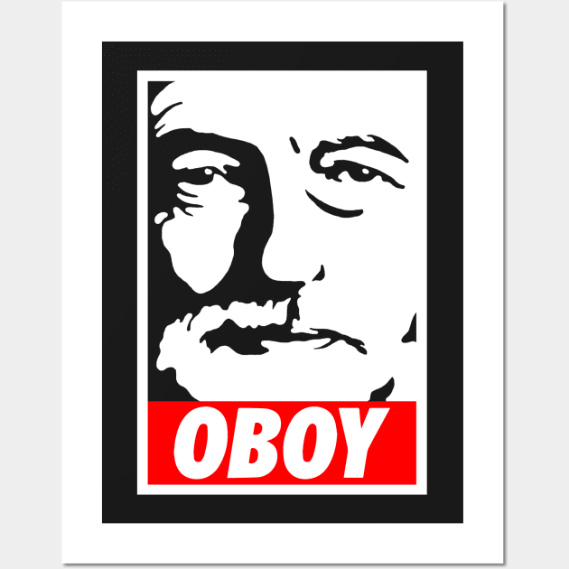 Jeremy Corbyn OBOY Wall Art by dumbshirts